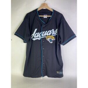 Jacksonville Jaguars NFL Ultra Game Mens Size L Button Down Baseball Mesh Jersey